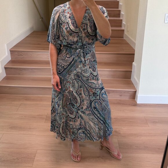 ba&sh Mousseline Paisley Print Midi Dress Size US XS - Picture 2 of 6